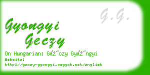 gyongyi geczy business card